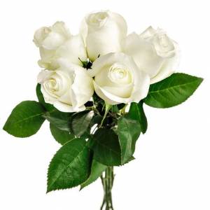 Букет из 5 белых роз 60 см
