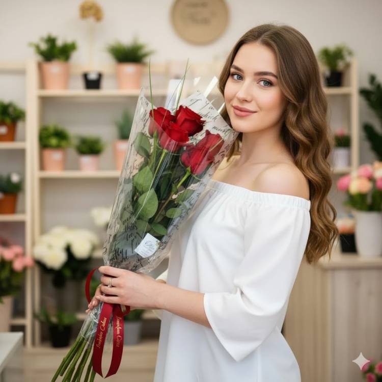 Букет из роз и зелени Букет из роз и зелени