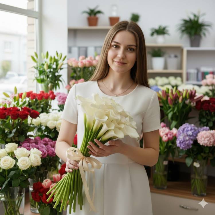 Букет из калл "Белоснежный" Букет из калл "Белоснежный"