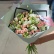 Букет "Кокетка" из кустовых роз и эустомы