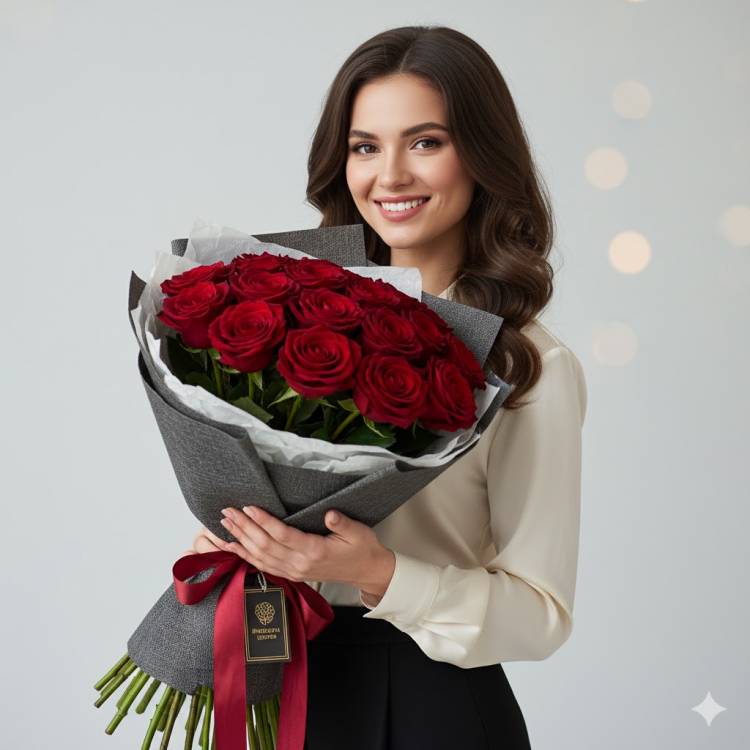 Розы Red Naomi "Бархатная Страсть"51 шт Розы Red Naomi "Бархатная Страсть"51 шт