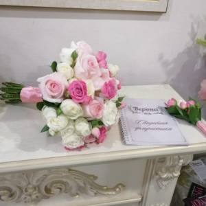 Букет невесты, бутоньерка и веночек