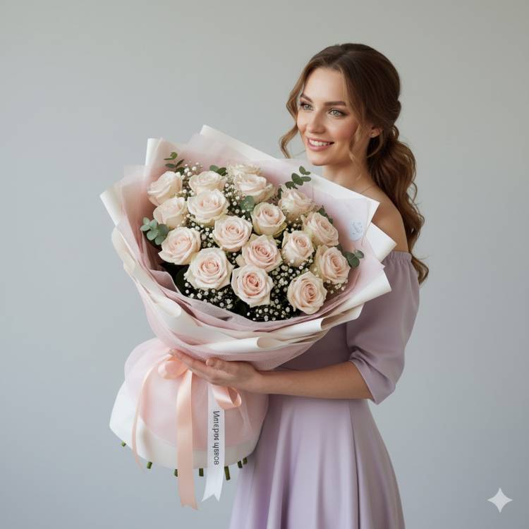 Розы Peach Avalanche 19шт Розы Peach Avalanche 19шт