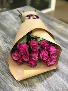 Букет из 11 розовых роз 70 см