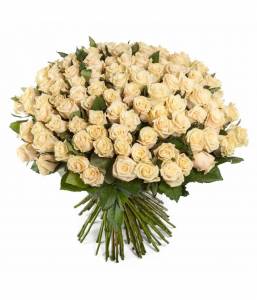 Букет из 101 розы "Кремовая нежность"