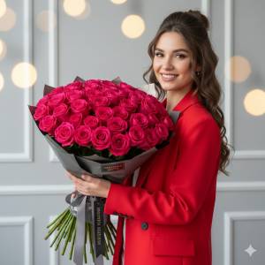 Розы Topaz "Яркий Топаз"51 шт