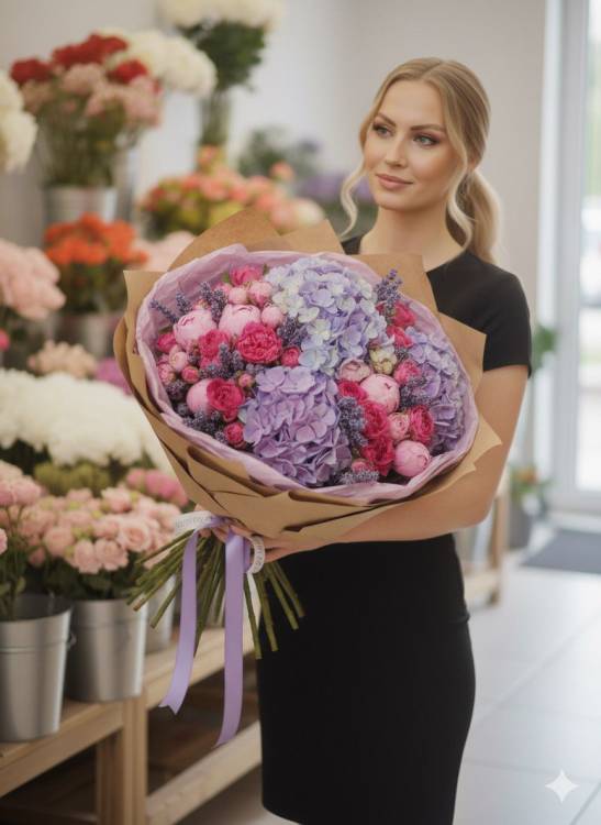 Букет "Розово-лазурный" Букет "Розово-лазурный"