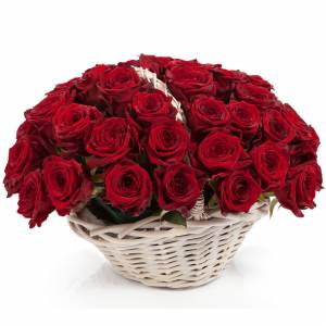 Корзина с 51 красной розой