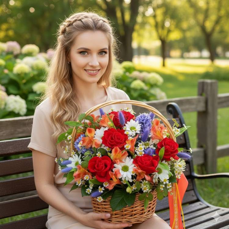 Букет с гиацинтами "Летний" Букет с гиацинтами "Летний"