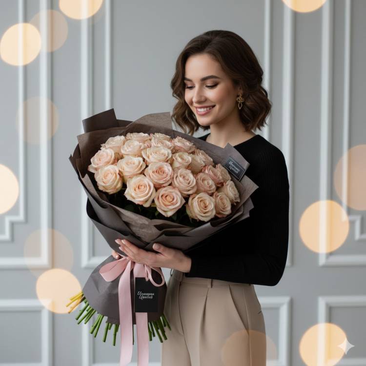 Пионовидные розы Cappuccino Garden "Кофейная Феерия"25шт Пионовидные розы Cappuccino Garden "Кофейная Феерия"25шт